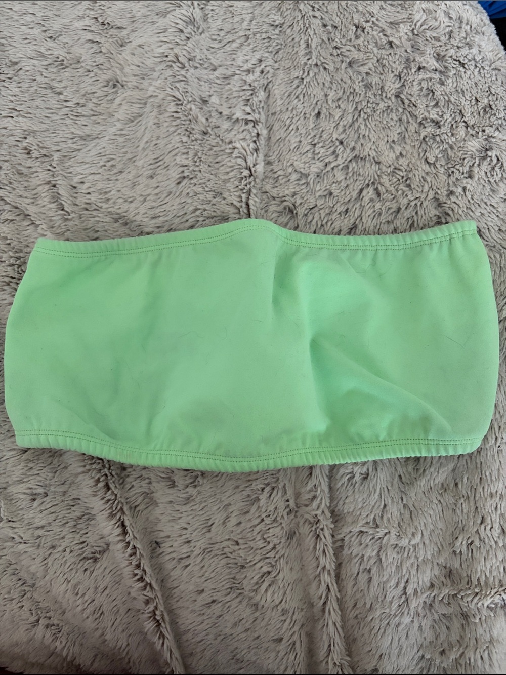 Neon Green Strapless Bandeau Top